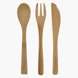 Bamboo Utensil Set in Travel Pouch — view 2