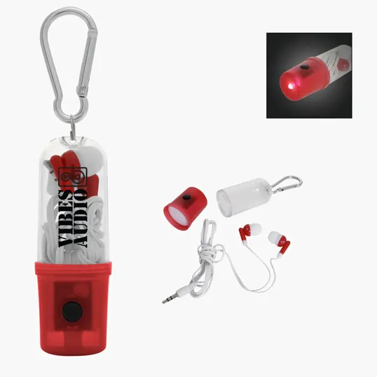 Earbuds With Flashlight Case — view 3