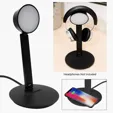 Vanity Light Wireless Charger With Headphone Stand — view 2