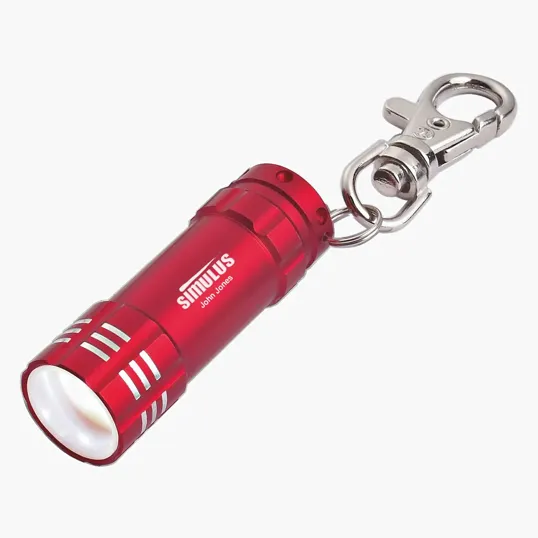 Mini Aluminum LED Flashlight With Key Clip — view 3