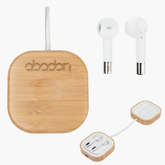 Bamboo Wireless Earbuds & Watch Charger — view 3