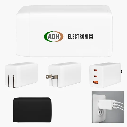 65W Power Cube Wall Adapter with Folding Prongs — view 3