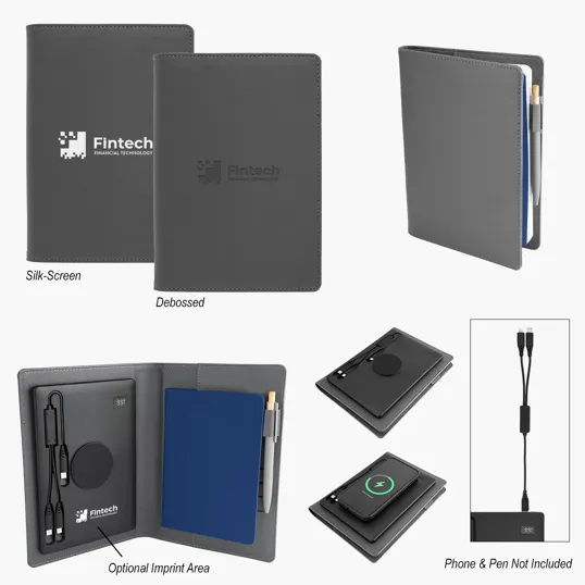 Recycled Power Folio With Wireless Charger & Power Bank — view 2