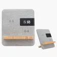 Fabric & Bamboo Wireless Charger With Digital Clock