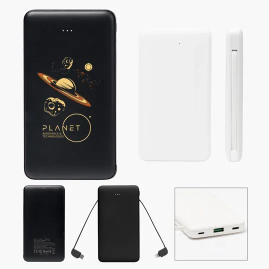 10,000 mAh Power Bank With Integrated Cables — view 3