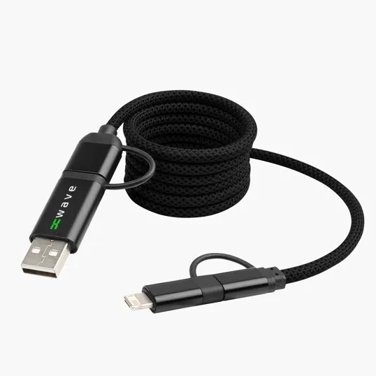 Magnetic Fast Charge Cable with Apple 8-Pin, Micro-USB, and Type-C Outputs — view 2