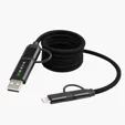 Magnetic Fast Charge Cable with Apple 8-Pin, Micro-USB, and Type-C Outputs — view 2