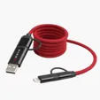 Magnetic Fast Charge Cable with Apple 8-Pin, Micro-USB, and Type-C Outputs — view 3