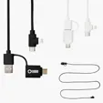 5' Recycled Charging Cable with Apple 8-Pin, Micro USB & Type-C