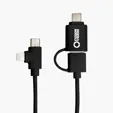 5' Recycled Charging Cable with Apple 8-Pin, Micro USB & Type-C — view 2