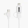 5' Recycled Charging Cable with Apple 8-Pin, Micro USB & Type-C — view 3