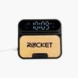 15W Bamboo Folding Charger With Digital Clock — view 2