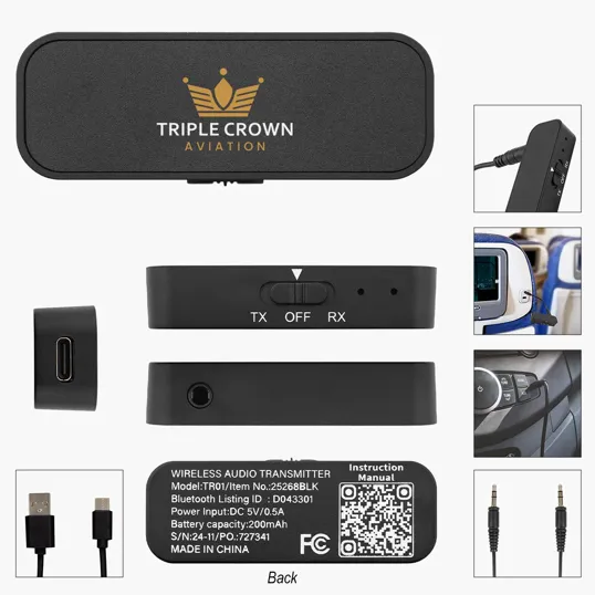 Wireless Audio Transmitter & Receiver with Bluetooth® 5.0