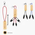 Bamboo Slider Multi-Charging Cable with USB-A and Type-C Inputs