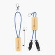 Bamboo Slider Multi-Charging Cable with USB-A and Type-C Inputs — view 4