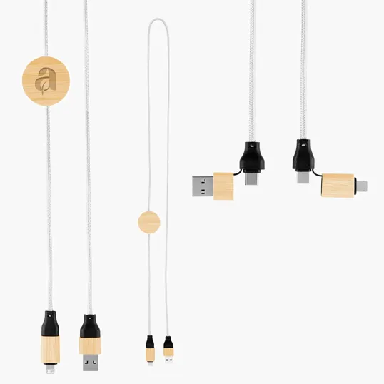 Bamboo & rPET Fast Charging Cable, 3 ft — view 3