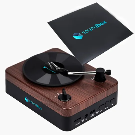 Turntable Wireless Speaker with Custom Record Envelope