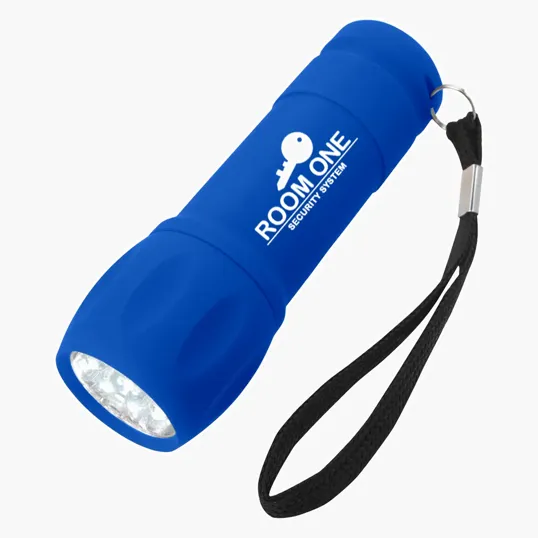 Rubberized Torch Light With Strap, 9 LED — view 3