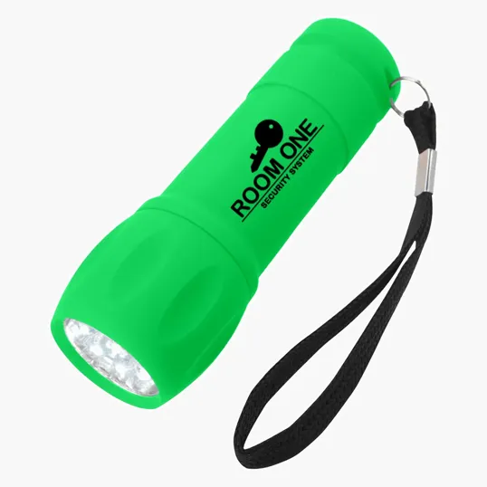 Rubberized Torch Light With Strap, 9 LED — view 4