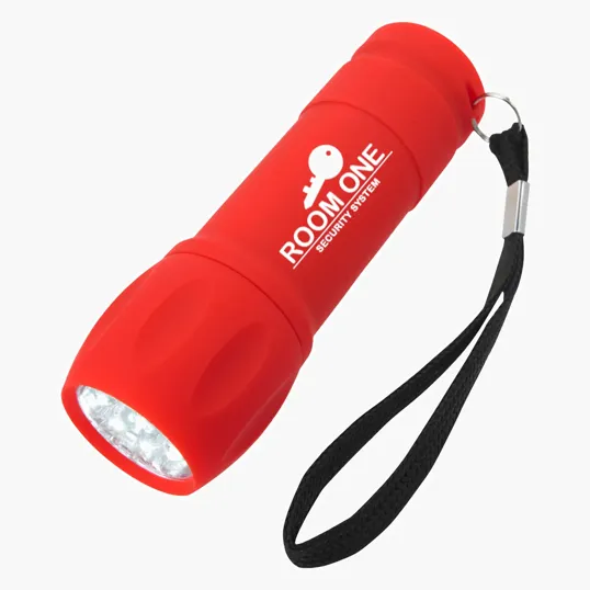 Rubberized Torch Light With Strap, 9 LED — view 5