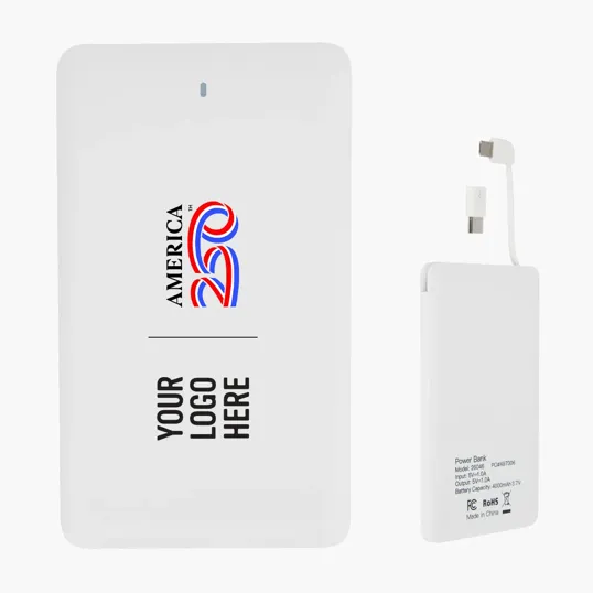 America250™ Slim 4,000 mAh 3-In-1 Power Bank