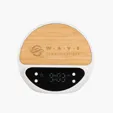 10W Bamboo Wireless Charger With Digital Clock — view 3