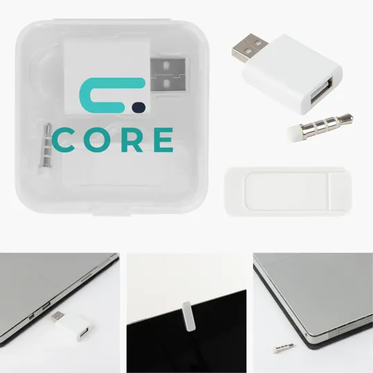 Data Blocker Kit with USB Blocker, Webcam Cover, and Audio Cover — view 2