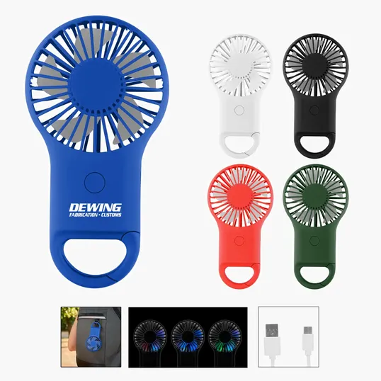 Rechargeable Handheld Fan with Carabiner