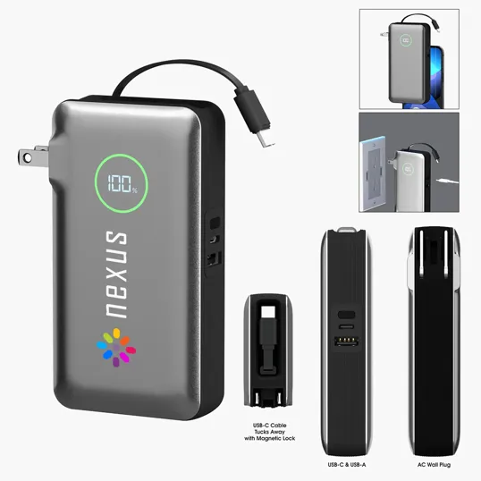 PhoneSuit® Journey AC 10,000 mAh Portable Battery Pack & Wall Adapter