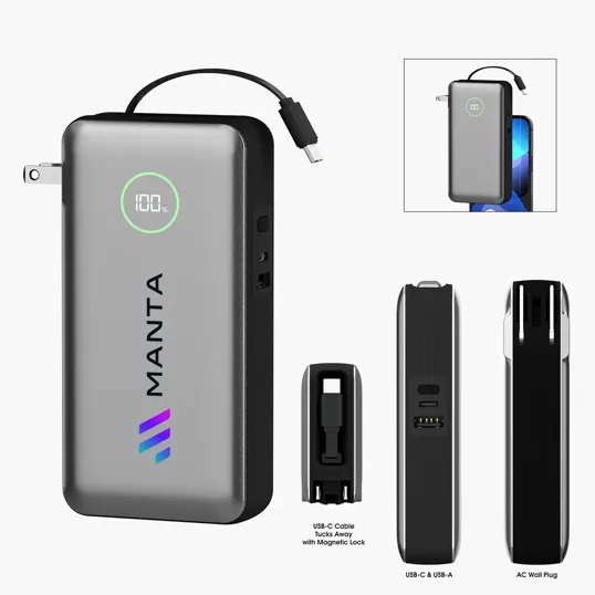 PhoneSuit® Journey AC 20,000 mAh Portable Battery Pack & Wall Adapter