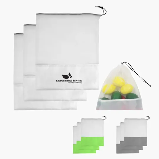 Market Mesh Set, 3-Piece RPET Reusable Produce Bags