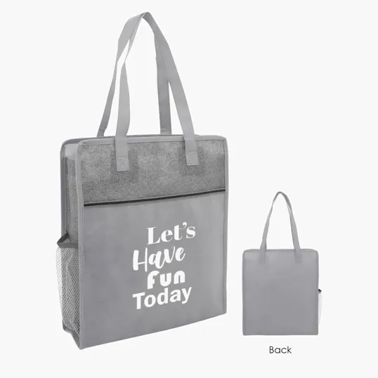 Color Basics Heathered Non-Woven Tote Bag — view 3