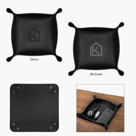 Leatherette Catchall Tray, 9.75" x 9.75"