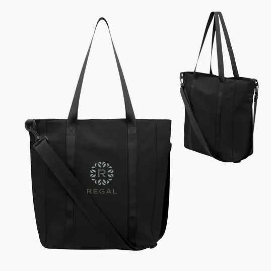 Hudson rPET Leatherette Computer Tote Bag — view 2