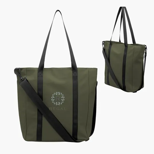 Hudson rPET Leatherette Computer Tote Bag — view 3