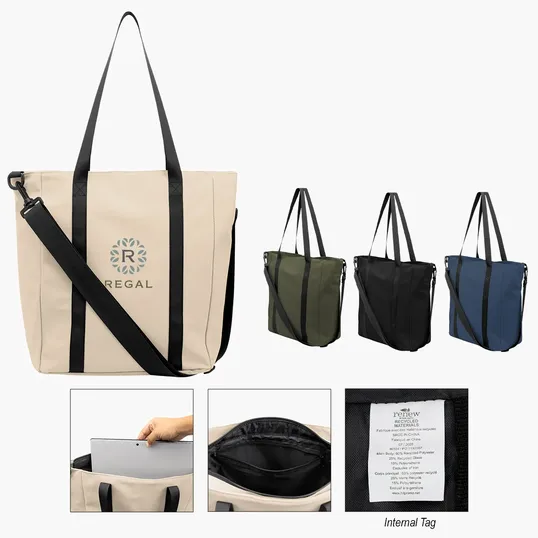 Hudson rPET Leatherette Computer Tote Bag — view 4