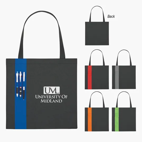 Non-Woven Colony Tote Bag with Pen Loops — view 2