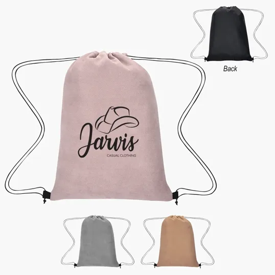 Posh Herringbone Drawstring Bag — view 2