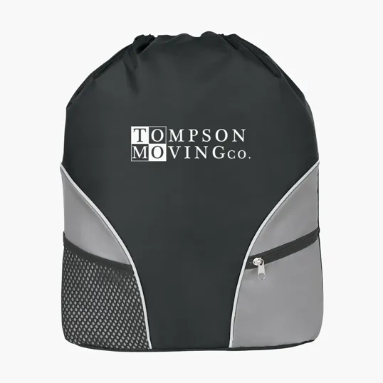 Drawstring Backpack with Front Pockets — view 3