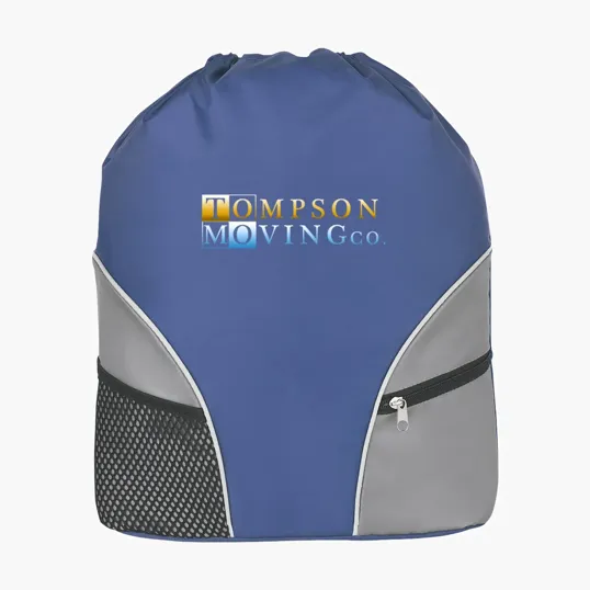 Drawstring Backpack with Front Pockets — view 2