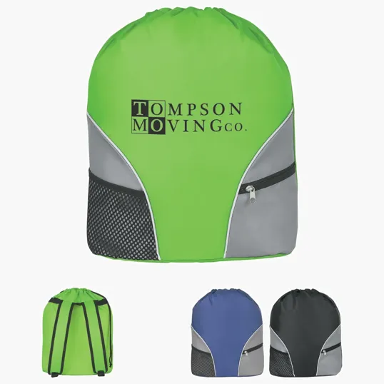 Drawstring Backpack with Front Pockets — view 5