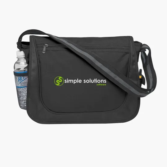 600D Polyester Messenger Bag With Matching Striped Handle