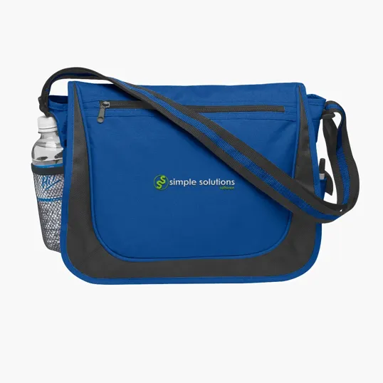 600D Polyester Messenger Bag With Matching Striped Handle — view 4