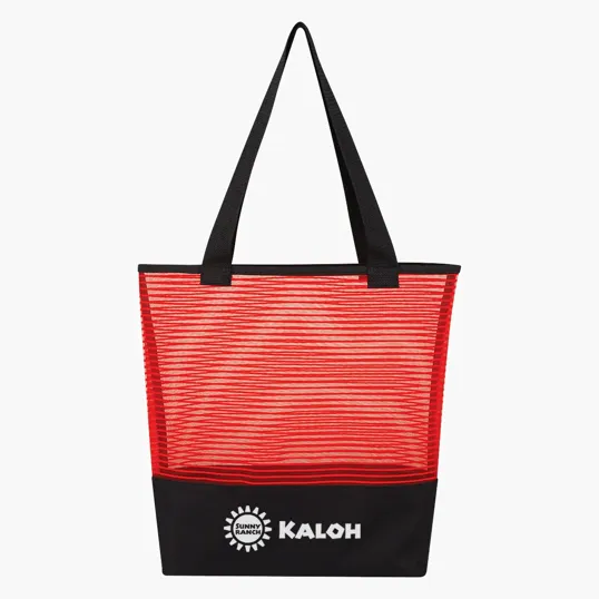 Sheer Mesh Pinstripe Tote Bag