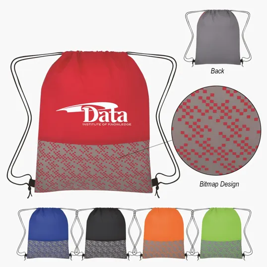 Bitmap Drawstring Backpack — view 9