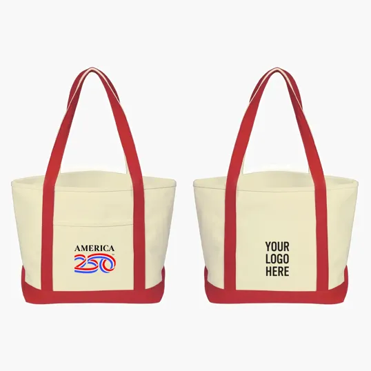 America250™ Medium Starboard 24 Oz. Recycled Cotton Canvas Tote Bag