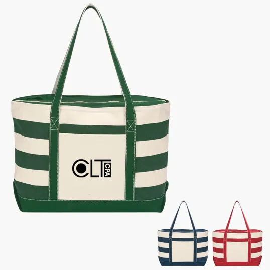 Cotton Canvas Nautical Tote Bag, 18 Oz. — view 7
