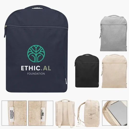Arden Recycled Cotton Computer Backpack, 14 Oz. — view 8