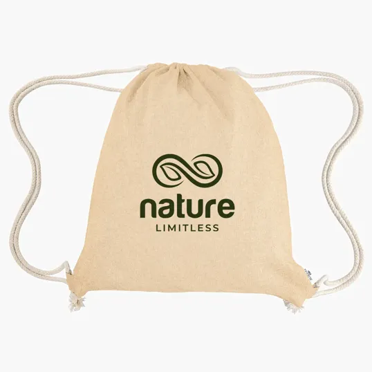 Arden Recycled Cotton Drawstring Bag — view 2