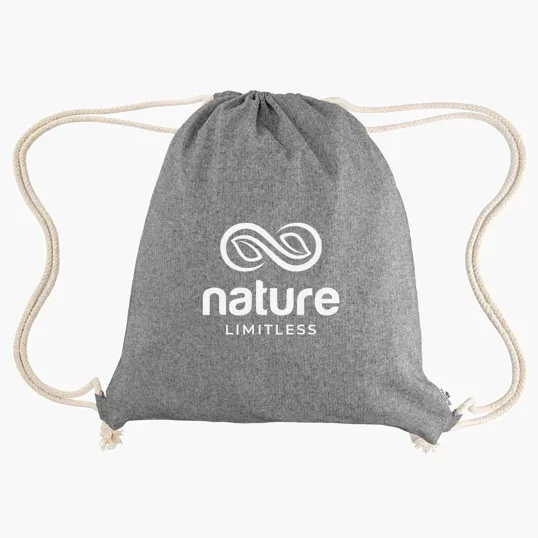 Arden Recycled Cotton Drawstring Bag — view 3